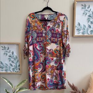 Fig and Flower Multicolor Patterned Dress